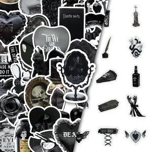 50pcs Gothic Dark Stickers - Edgy Graffiti Decals Skull Decal for Phone Case/Luggage/Skateboard/Car, Vintage Horror Aesthetic Vinyl Stickers