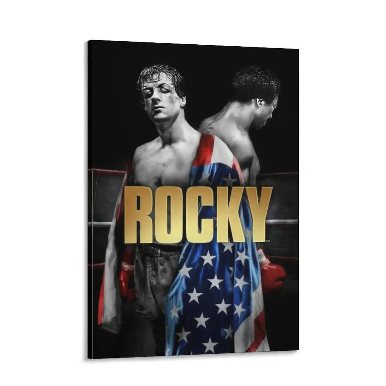 Rocky Balboa Movie Poster Canvas Print - Eclectic Bohemian Country Rustic Modern Multi-Functional Home Decor Wall Art, Living Room Bedroom Gift