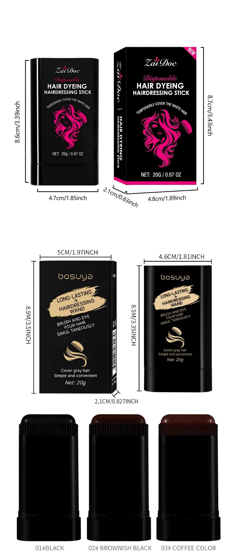 Disposable Hair dye comb - Covers Gray Hair,Easy to Color, Portable for Quick Touch - Ups,  Resists Fading and Clumping