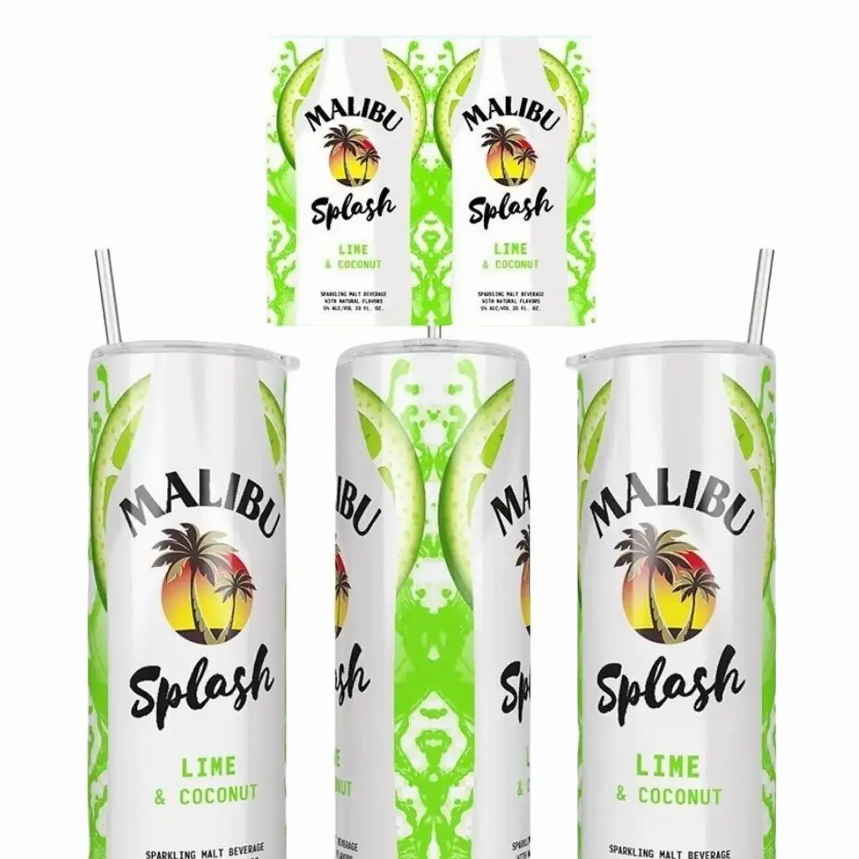 Malibu Insulated Tumbler - Custom 40oz/30oz/20oz Single Unit with Handle & Straw, Full-Print Wrap Drinkware for Hot & Cold Drinks, Ideal for Father's Day, Road Trips, Coworkers, Stainless Steel