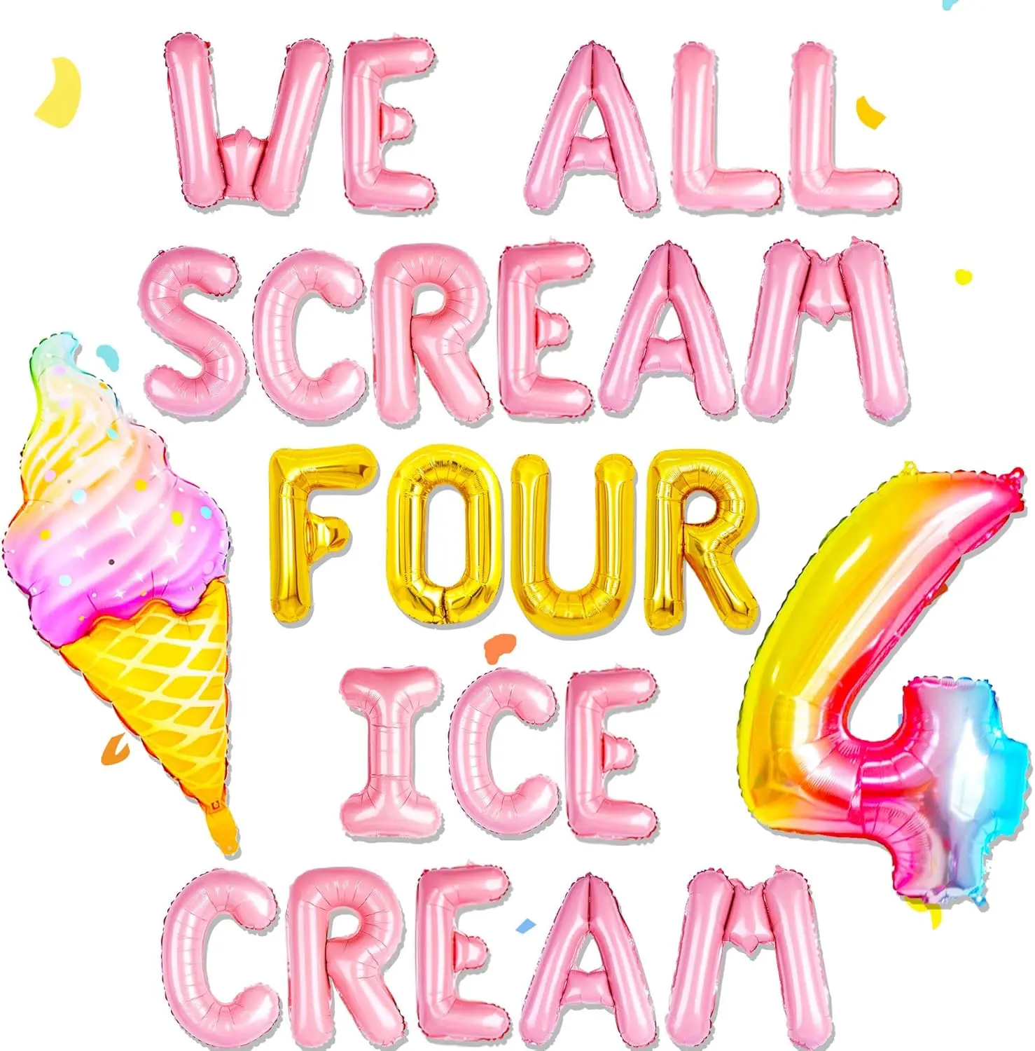 Ice Cream Party Decorations 4th Birthday Decoration Candyland Party Decorations for Summer Ice Cream Theme Girl 4th Birthday Party