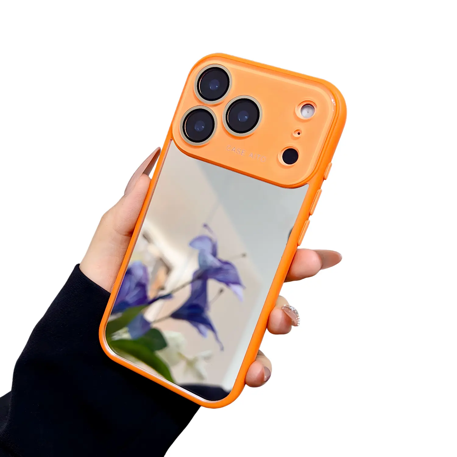Makeup Mirror Phone Case for iPhone 17 Pro Max 16 15 14 13 Shockproof Slim Frame Protective Phone Cover Built-in Camera Protection