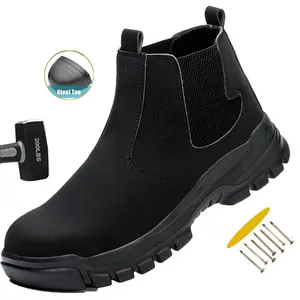 Safety Shoes Men Work Sneakers Indestructible Shoes Anti-smash Puncture-Proof Protective Shoes Steel Toe Construction Work Boots High quality texture Anti-slip Roofing Shoes Construction Work & Daily Wear
