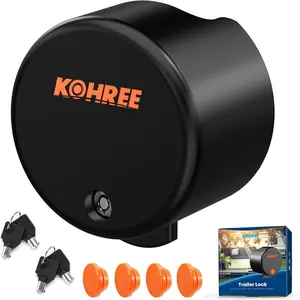 Trailer Lock, Heavy Duty Trailer Coupler Lock Fits 2 5/16-Inch, 2" Couplers, Trailer Hitch Locks Trailer Tongue Lock Durable Structural Steel Safety RV Lock, 4 Keys 4 Dust Covers, Black