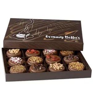 Christmas Gift Baskets, 12 Gourmet Chocolate Covered Holiday Cookies, Cookie Gift Box Ideas, Family Food Delivery for Him Her Mom Daughter Wife