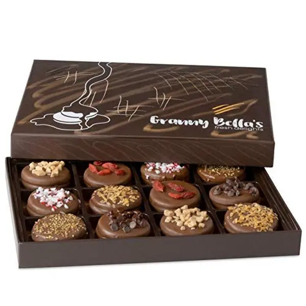 Christmas Gift Baskets, 12 Gourmet Chocolate Covered Holiday Cookies, Cookie Gift Box Ideas, Family Food Delivery for Him Her Mom Daughter Wife