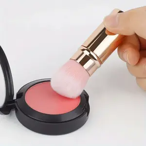 1pc Retractable Kabuki Makeup Brushes, Travel Face Blush Brush, Highlighter Portable Powder Brush, Beauty Travel Brush