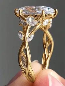 1 PC Gorgeous Cubic Zirconia Ring For Women Wedding Promise Rings For Valentine's Day Gift Wedding Anniversary Party Jewelry