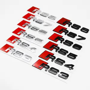 Audi Car Bumper Sticker, Abs 3D Letter Decal Accessories, Rs1-Rs8 Logos, Fits Audi Models, Automotive Parts