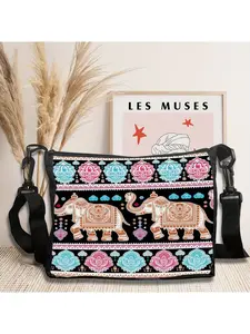 Bohemian Indian Mandala and Elephant Series Printed Shoulder Bag 6.17