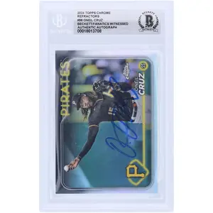 Oneil Cruz Pittsburgh Pirates Autographed 2024 Topps Chrome Refractor #98 Beckett Fanatics Witnessed Authenticated Card - Fanatics Authentic Certified
