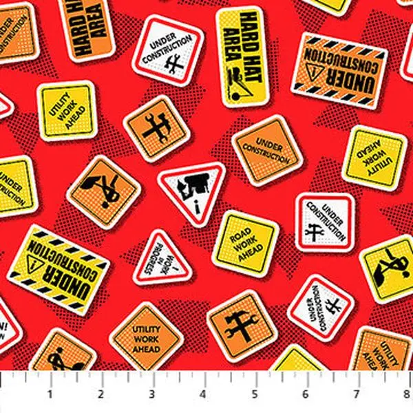 Fabric Patrick Lose Signage Cooper Construction by the Quarter Yard 10619-25