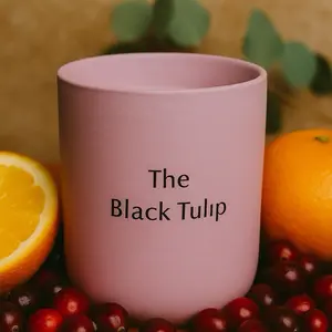 The Black Tulip Mandarin Cranberry Candle 8 oz Pink Scented Candle by The Black Tulip Brand Decor