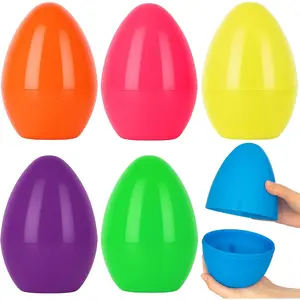 6 Pack 8'' Jumbo Fillable Easter Eggs Extra Large Plastic Eggs for Treats Easter Basket Stuffers Egg Hunt Party Favors Classroom Rewards Spring Holiday Decorations