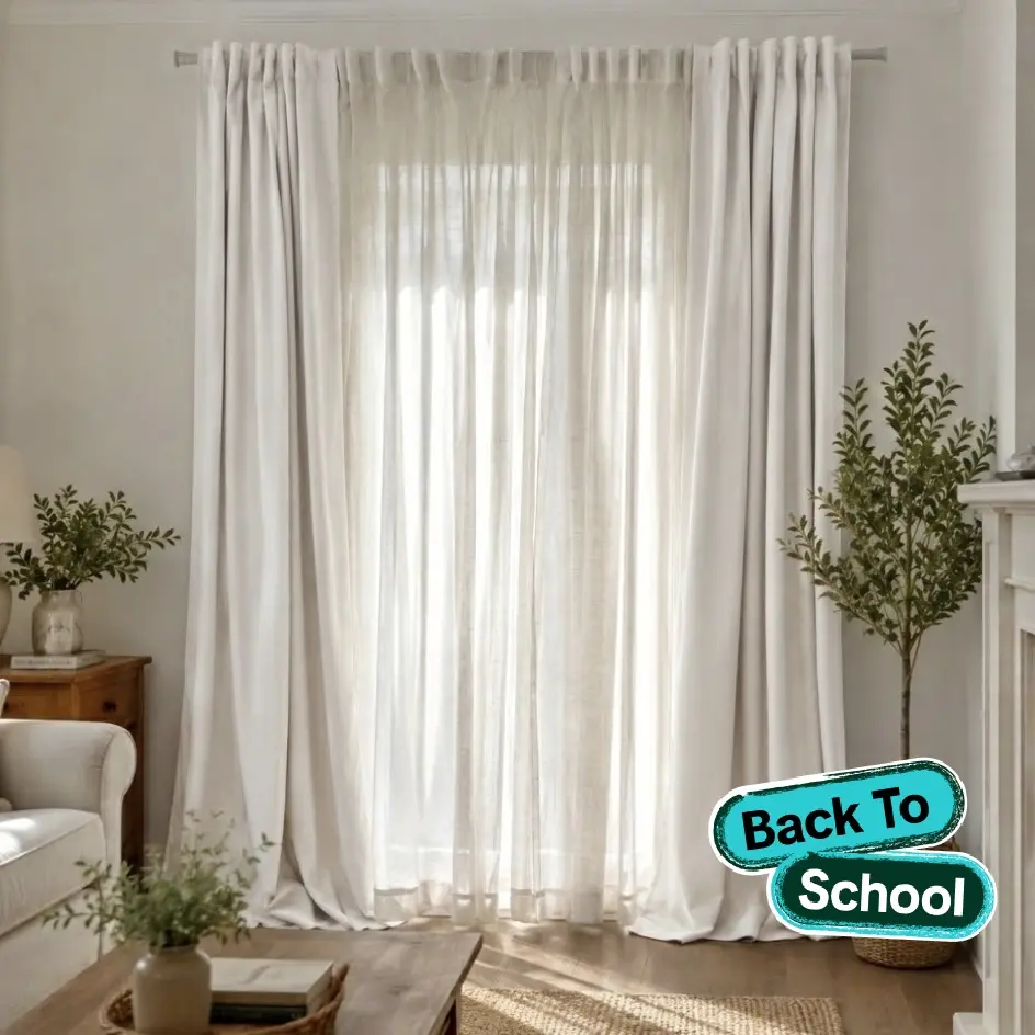 Inovaday | Blackout Curtains + Light Filtering Curtains-2pcs Linen Curtains For Bedroom,Our Bestselling Curtains Now Available As An Exclusive Bundle!