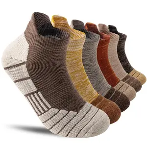 6 Pairs Merino Wool Ankle Running Hiking Socks Compression Support Breathable Thick Cushion No Show Socks for Women&Men Menswear