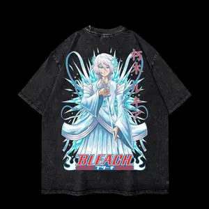 Bleach Anime Rukia Kuchiki Acid Wash Tee - Oversized Fit