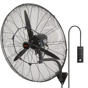 VEVOR Wall-Mount Misting Fan, Various specifications, Waterproof Oscillating Industrial Wall Fan, Commercial or Residential for Warehouse, Greenhouse, Workshop, Black, ETL Listed