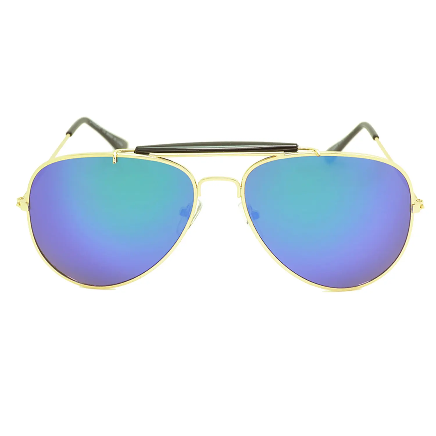 Women Fashion Metal Frame Sunglasses for Travel Hiking Flat Mirrored Lens UV 400 Protection