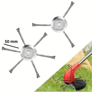 Multifunctional 6" Steel Trimmer Head Replacement with (0.2"/5mm Hole Diameter), Weed/moss/rust Removal Tool for Professional Lawn Maintenance | Heavy-duty Garden Grass Trimming Accessory