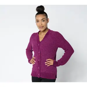 Belle by Kim Gravel Chenille Shaker Knit Boxy Cardigan