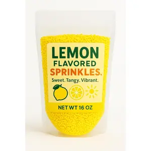 Lemon Flavored Sprinkles 16 oz Bag – Sweet and Tangy Candy Topping for Baking, Cookies, Cupcakes, Ice Cream, Cakes & More – Vibrant Yellow Candy Decoration
