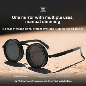 Titanium Frame Adjustable ND SunglassesHandmade Customized ND Filter, 9 Level LightReduction, Retro Style, DlY Project decoden