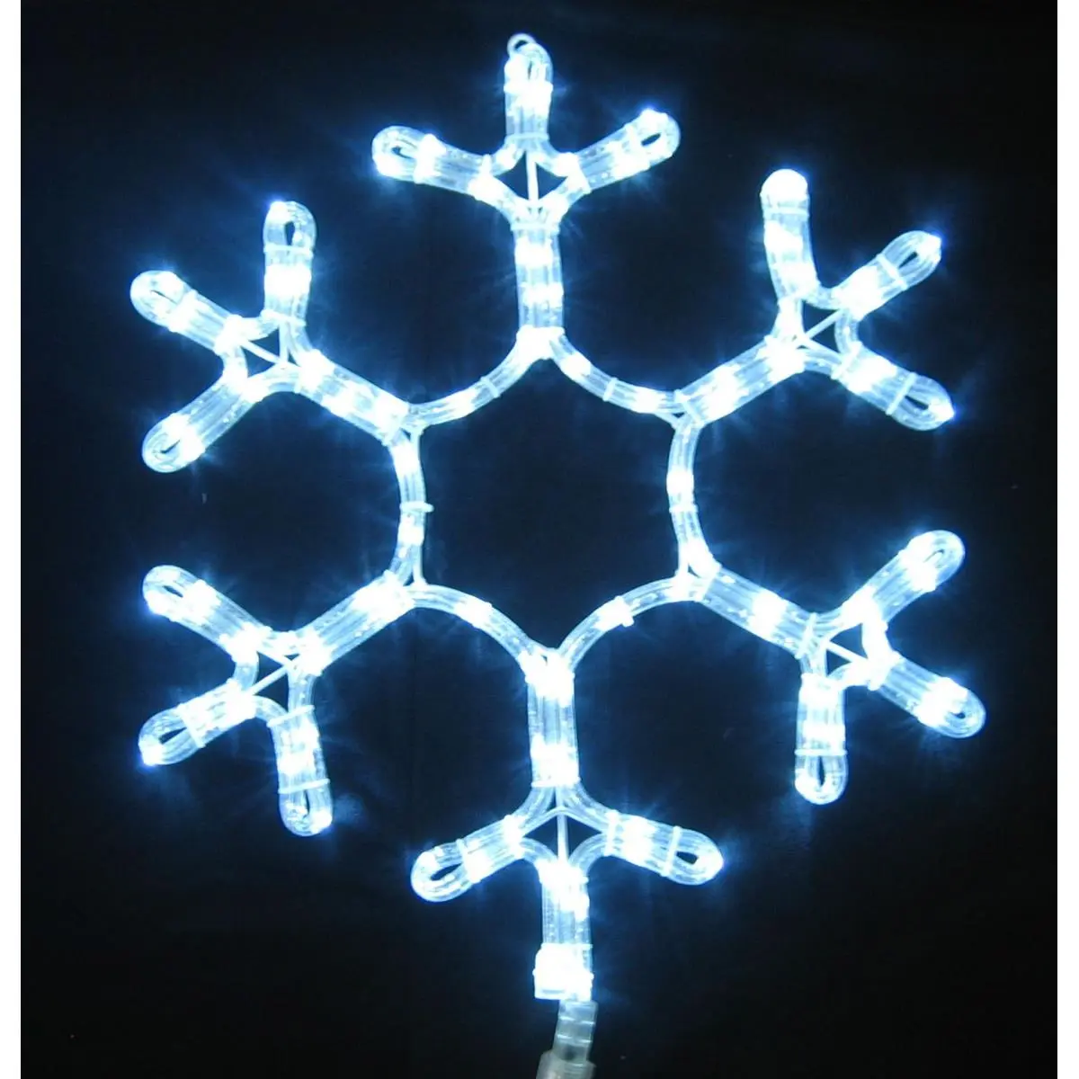 212 MAIN 18 in. Ropelit LED Snowflake Festive Ornament - Pure White LED Lights, Metal Frame, UV-Resistant Home Decoration, Led Snowflakes
