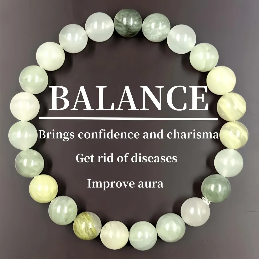 Handmade Golden Energy Healing Bracelet - Blue Calcite Beaded Anti-Anxiety Jewelry for Men, Spiritual Balance Accessory, Ideal Gift, Beaded Strand Bracelet, Crystal Design