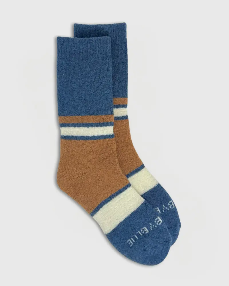 United By Blue Men's Striped Yak Wool Boot Socks, Ribbed All-Season Knit with Full Cushion and Odor Control for Outdoor & Daily Wear