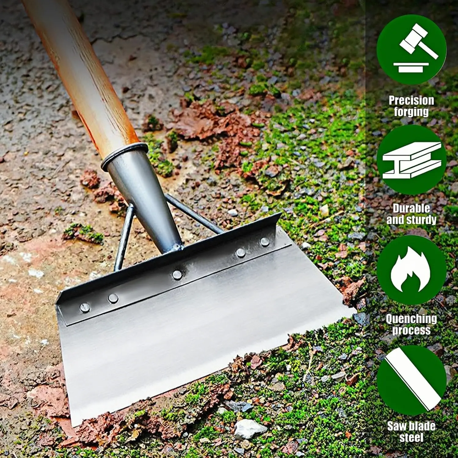 Heavy-Duty Stainless Steel Angle Weeder Gardening Trowel - Rust Resistant, Durable and Sturdy Weed Removal Tool, Scraping Spatula for Yd & Farm Maintenance - （Without A Handle）) Labor-Saving Weed Removal Solutions, Angle Weeder Gardening Trowels, Labor-Sa