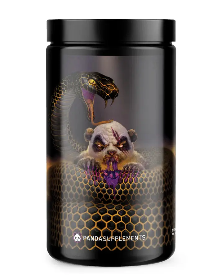 PANDAMIC Black Snake Pre-Workout Dietary Supplement Powder - Grape Bubble Gum Flavor, for Fitness & Muscle Support | Panda Supps