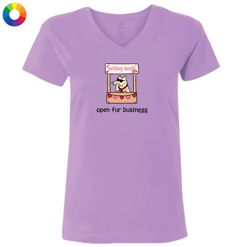 Open Fur Business - Ladies T-Shirt V-Neck