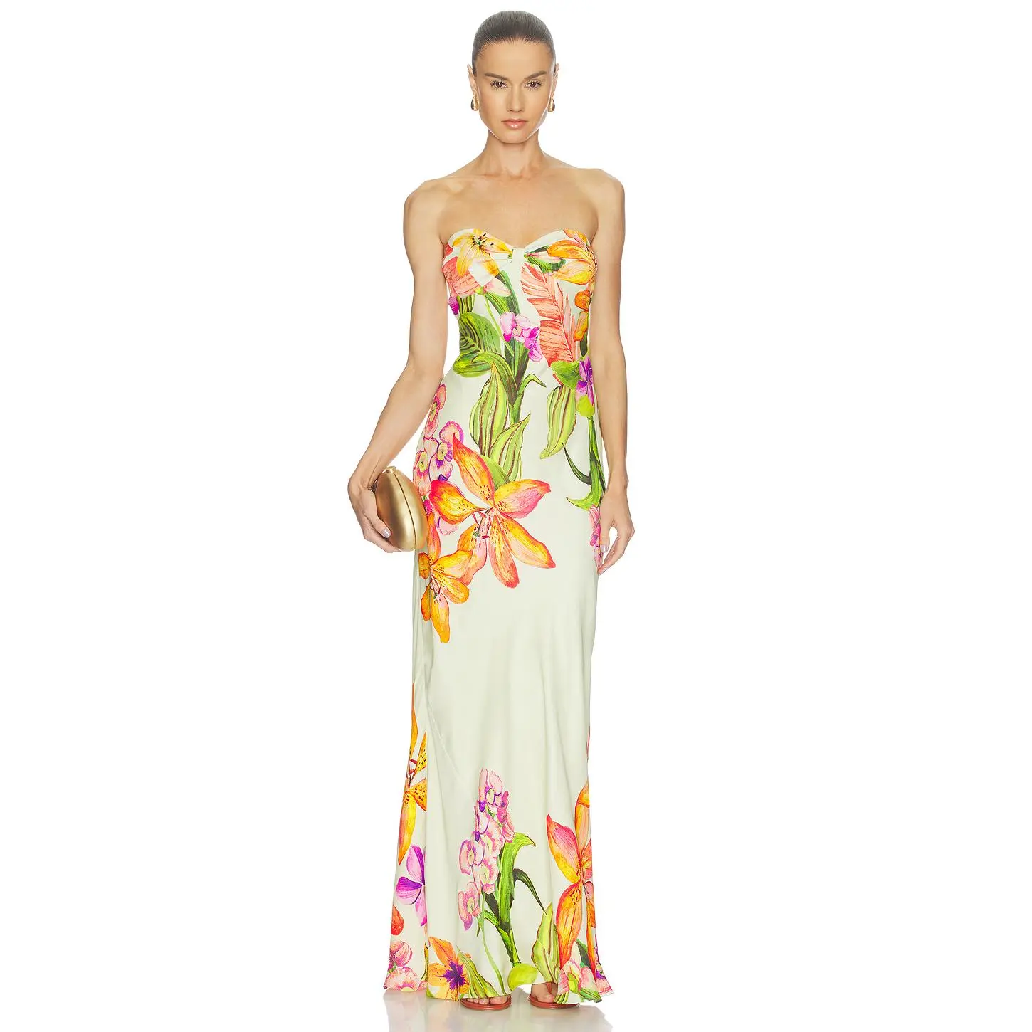 ROCOCO SAND Strapless Maxi Dress in Cream