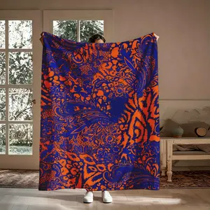Bohemian Paisley Flannel Blanket, 1 Count Ethnic Floral Mandala Soft Comfy Throw, Colorful Boho Decor, Cozy Nap Blanket for Home Office Travel, Suitable for Sofa Bed Couch, Gift for Her Mom Daughter, Multi-Purpose Tapestry