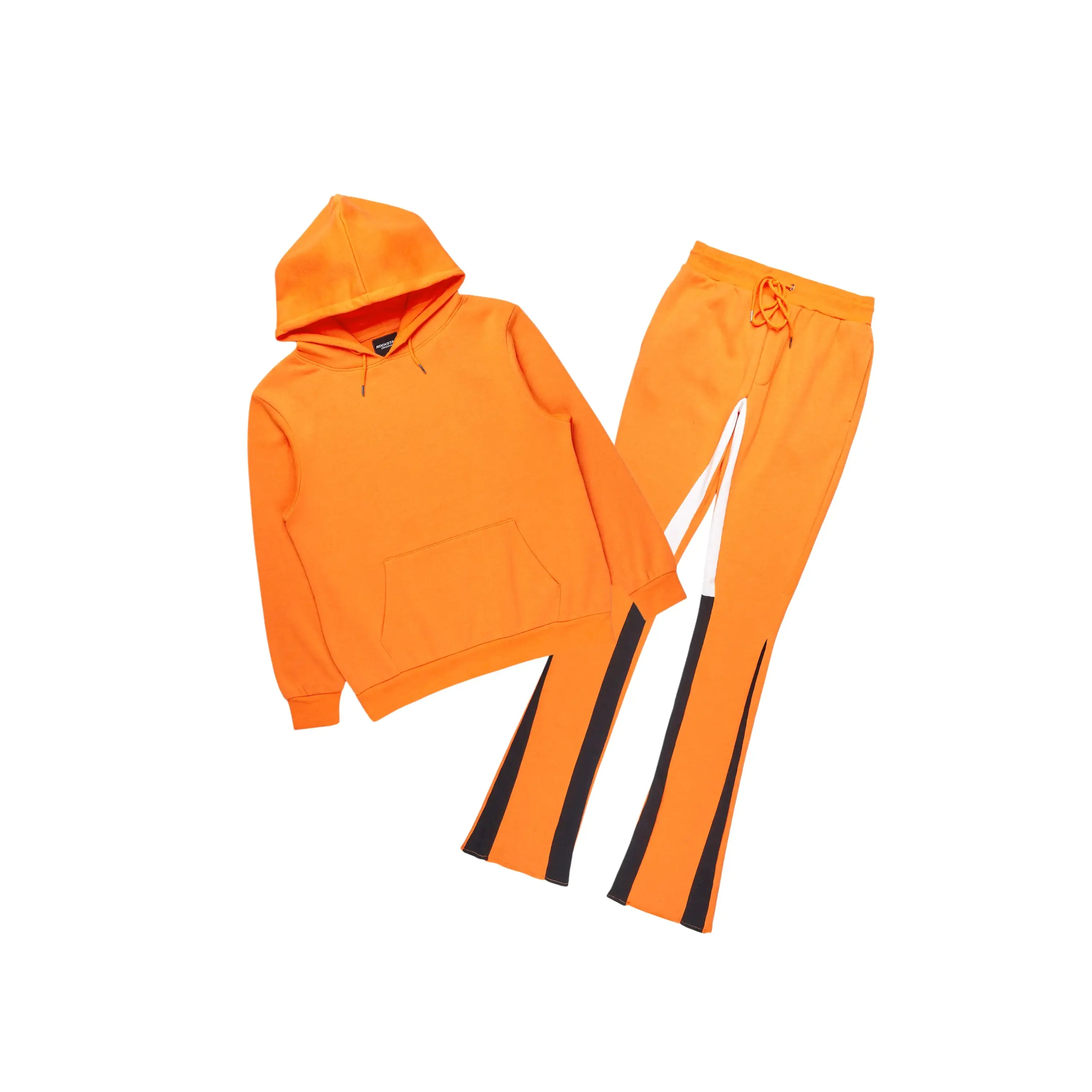 Basic Orange Hoodie/Stacked Flare Track Set