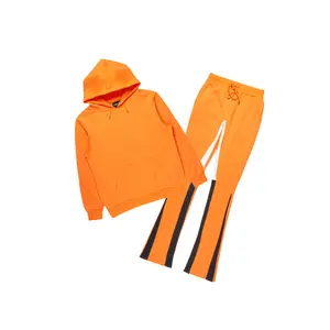 Basic Orange Hoodie/Stacked Flare Track Set