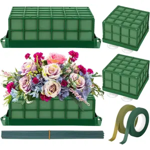 3 Packs Floral  Cage Rectangle and Square Flower Holder with Floral  Blocks Flower Cage Holders Flower Arrangements Supplies Cage for  , Wedding  Garden Decorations