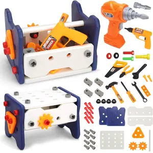Kids Tool Set - Toddler Tool Kit with Drill, Includes Construction Toys for Boys & Girls Ages 3-6, Ideal for Christmas and Birthday Gifts