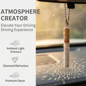 Iced Out Diamond Cigarette Car Mirror Hanging Ornament, Shiny Full Rhinestone Car Pendant, Stylish Cool Auto Interior Decor Mother's Day Gift