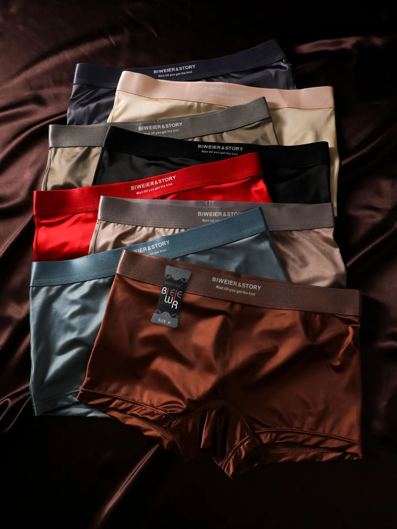 8 pcs Women's Satin Shorts Set, 8-Piece Casual Fitted Plain Design, Comfortable & Smooth Fabric, Perfect Gift for Women & Home Vacation Wear, Underwear, Fitted Panty, Casual Comfy Panty