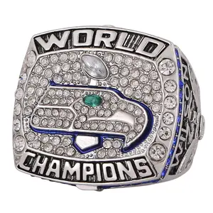 2013 Pacific Northwest Football Championship Replica Ring, Iced Out Cubic Zirconia Silver Plated Adjustable Band, Sports Fan Jewelry for Game Day Party Collection