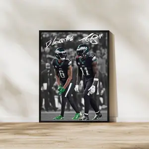 [SALE UP TO 40%] [Unframed] AJ Brown & Devonta Smith Eagles Art: Philadelphia Football Poster