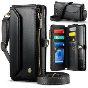 Leather Wallet Phone Case Cover with Lanyard Strap, Anti-Drop Design Protection, Compatible with Samsung Galaxy A72 A71 A56 A55 A54, Stylish Crossbody Bag