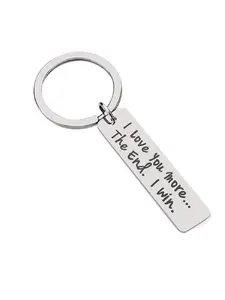 1pc keychain in Y2K style, gothic style couple keychain, with the words 'I love you more than anything. I will win everything', Heartfelt message, as a gift for your boyfriend, or as a commemorative gift for him