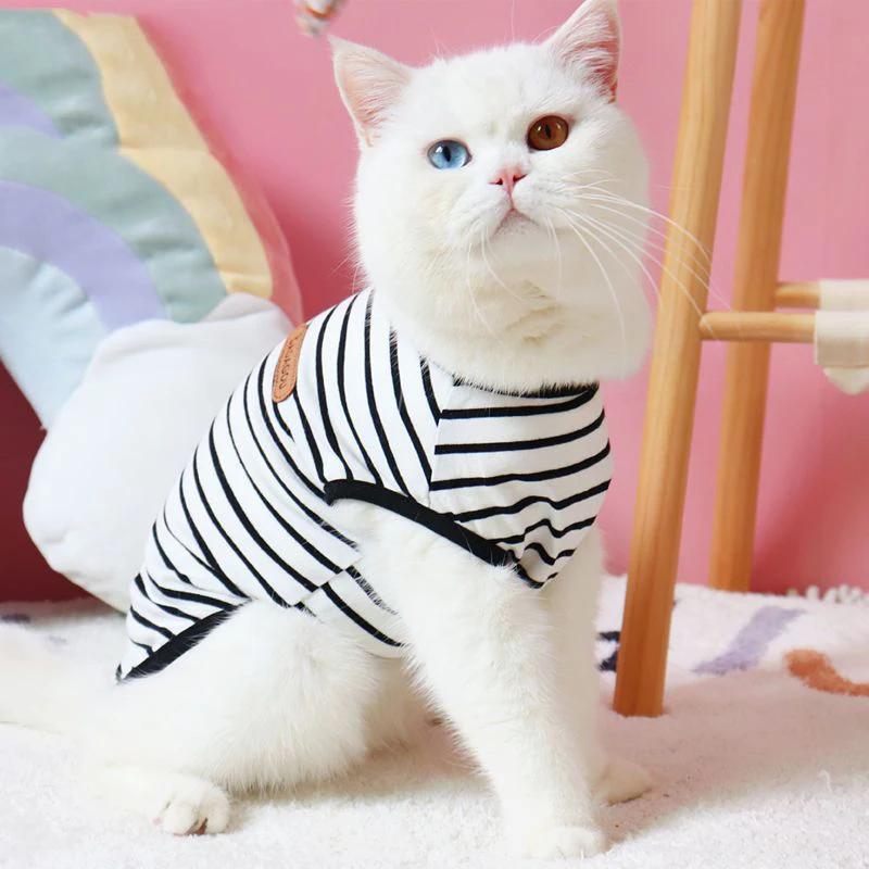Striped Puppy Sleeveless Vest Spring Summer Pet Clothes for Small Dogs Pomeranian Chihuahua Pullovers Kitten T-shirts Outfits