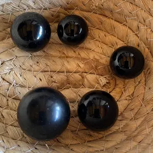 Black Obsidian Mini Sphere - Natural Smooth, Glossy, Perfect for Home or Office
