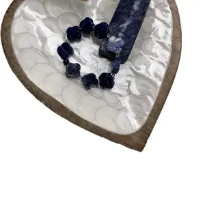 BLISSFUL CRYSTAL Sodalite Crystal Quartz Bracelet and Tower Combo for Meditation Yoga Home Decor 3.21 Inches Healing Properties Stress Relief