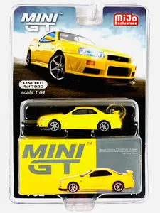Mini GT Mijo Exclusive Nissan Skyline GT-R (R34) V-Spec Lightning Yellow #762