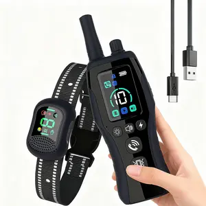 4900FT Humane Safe Dog Training Anti-Bark Collar, 4 Modes, Remote Voice Call, Safety Lock, Flashlight, IP67 Waterproof Rechargeable for 10-120lbs Dogs